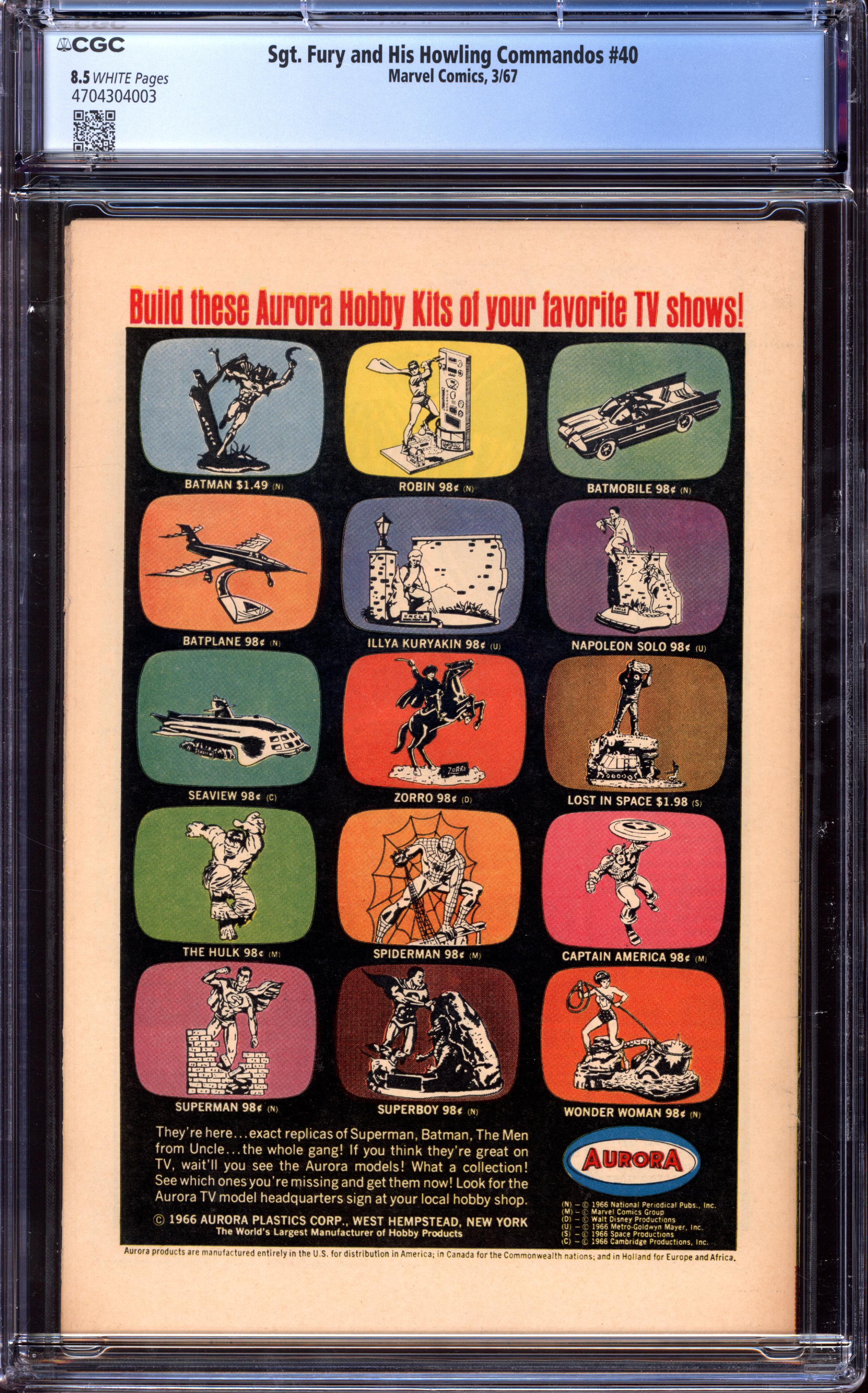SGT. FURY AND HIS HOWLING COMMANDOS Back Cover
