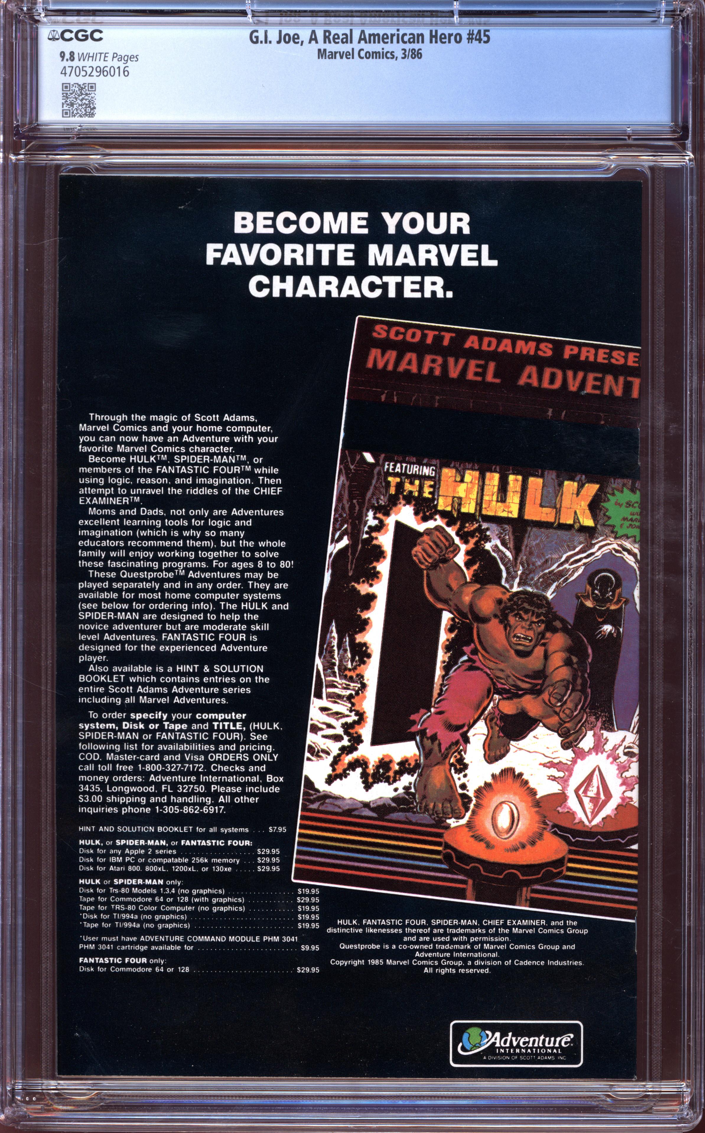 G.I. JOE, A REAL AMERICAN HERO Back Cover