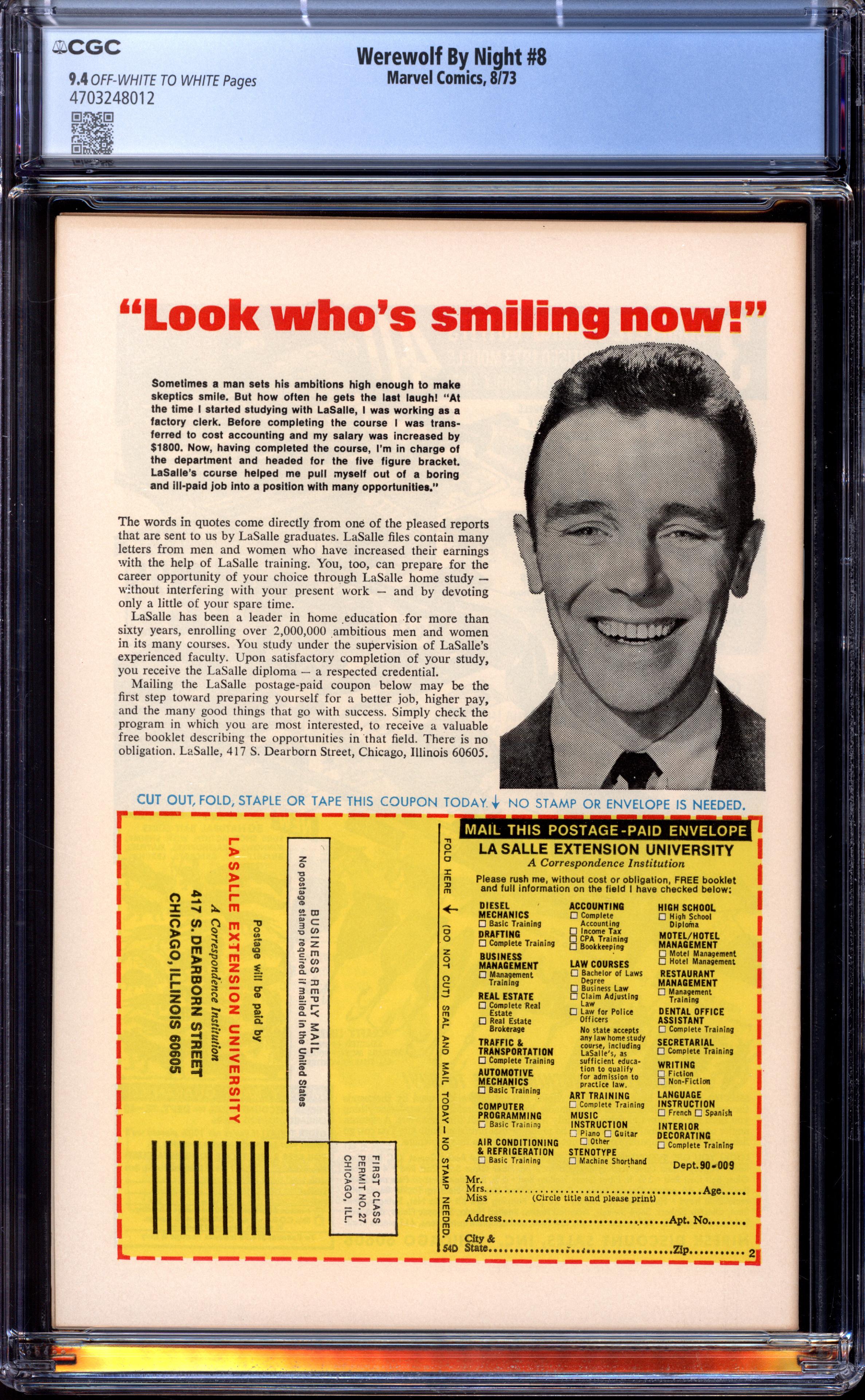 WEREWOLF BY NIGHT Back Cover