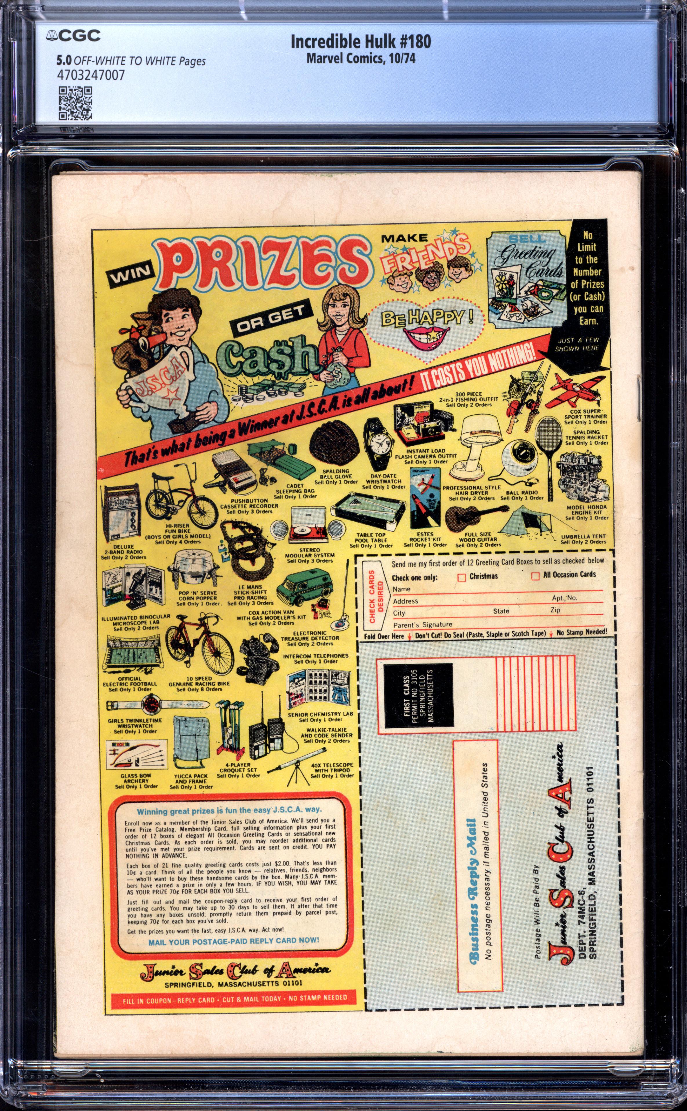 INCREDIBLE HULK Back Cover