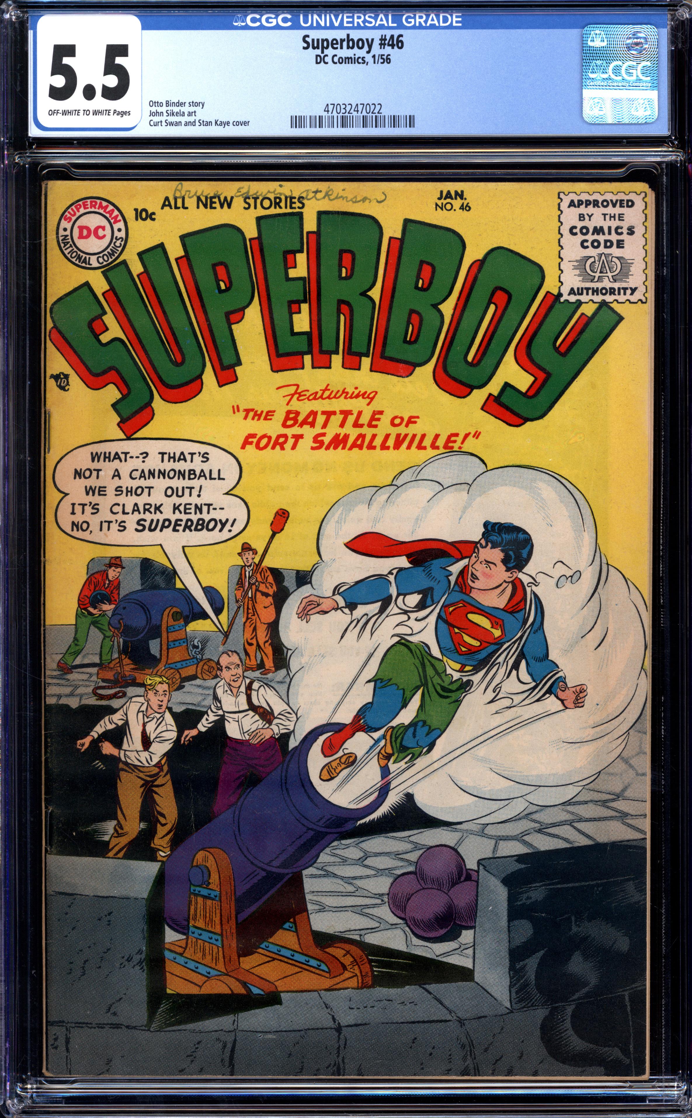 SUPERBOY #46 CGC 5.5 OW/WH PAGES | Reece's Rare Comics