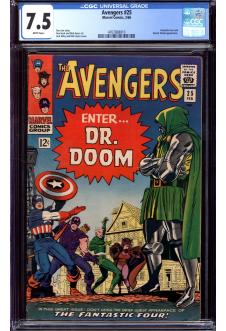 AVENGERS #25 CGC 7.5 WHITE PAGES front cover