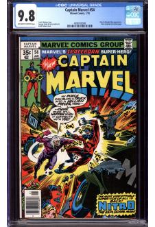 CAPTAIN MARVEL #54 CGC 9.8 OW/WH PAGES front cover