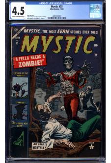 MYSTIC #25 CGC 4.5 CR/OW PAGES front cover