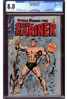 SUB-MARINER #1 CGC 8.0 OW/WH PAGES front cover