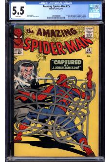 AMAZING SPIDER-MAN #25 CGC 5.5 WHITE PAGES front cover