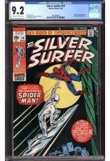 SILVER SURFER #14 CGC 9.2 OW/WH PAGES front cover