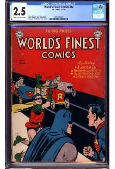 WORLD'S FINEST #44 CGC 2.5 CR/OW PAGES front cover
