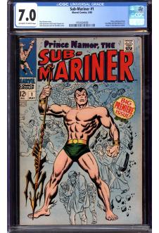 SUB-MARINER #1 CGC 7.0 OW/WH PAGES front cover