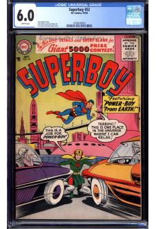 SUPERBOY #52 CGC 6.0 WHITE PAGES front cover