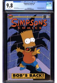 SIMPSONS COMICS #2 CGC 9.8 WHITE PAGES front cover
