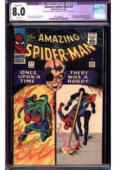 AMAZING SPIDER-MAN #37 CGC 8.0 WHITE PAGES R front cover