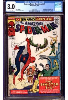 AMAZING SPIDER-MAN ANNUAL #1 CGC 3.0 OW PAGES front cover