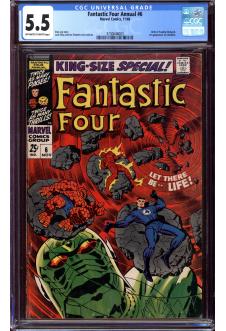 FANTASTIC FOUR ANNUAL #6 CGC 5.5 OW/WH PAGES front cover
