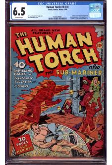 HUMAN TORCH #3 (#2) CGC 6.5 OW PAGES front cover