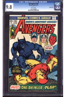 AVENGERS #136 CGC 9.8 WHITE PAGES front cover
