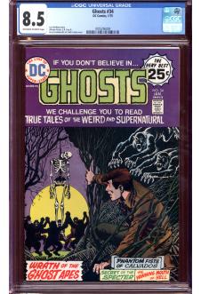 GHOSTS #34 CGC 8.5 OW/WH PAGES front cover