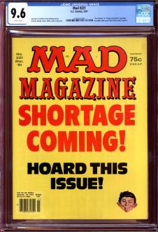 MAD #221 CGC 9.6 WHITE PAGES front cover