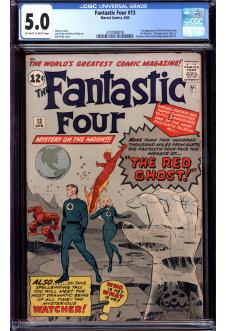 FANTASTIC FOUR #13 CGC 5.0 OW/WH PAGES front cover