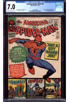 AMAZING SPIDER-MAN #38 CGC 7.0 CR/OW PAGES front cover