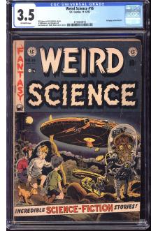 WEIRD SCIENCE #16 CGC 3.5 OW PAGES front cover