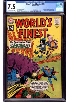WORLD'S FINEST #123 CGC 7.5 OW/WH PAGES front cover