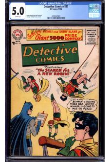 DETECTIVE COMICS #237 CGC 5.0 WHITE PAGES front cover