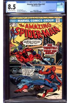 AMAZING SPIDER-MAN #147 CGC 8.5 OW/WH PAGES front cover