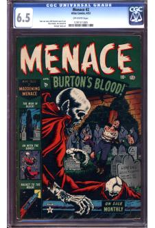 MENACE #2 CGC 6.5 OW PAGES front cover