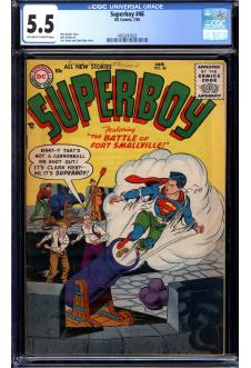SUPERBOY #46 CGC 5.5 OW/WH PAGES front cover