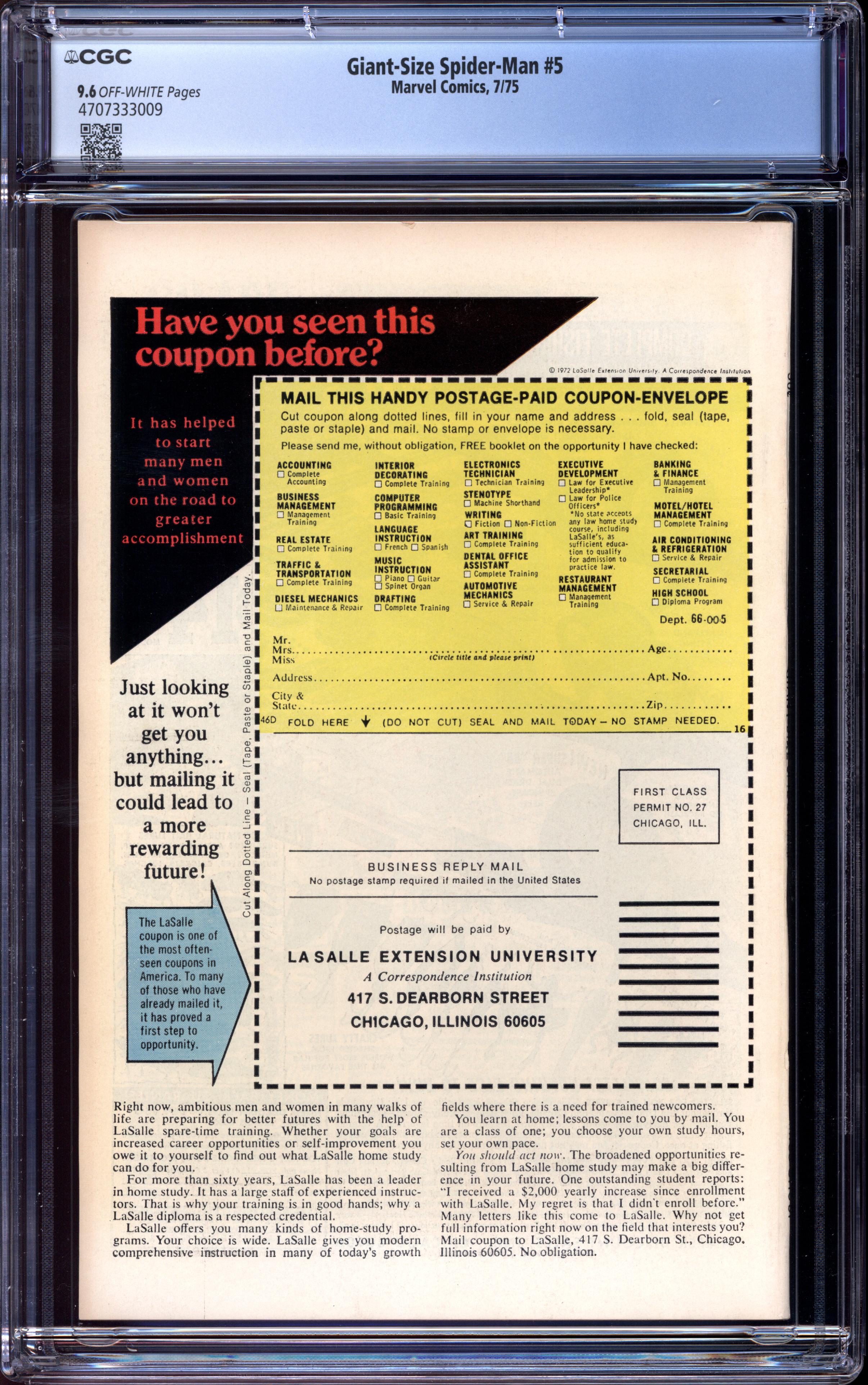 GIANT-SIZE SPIDER-MAN Back Cover
