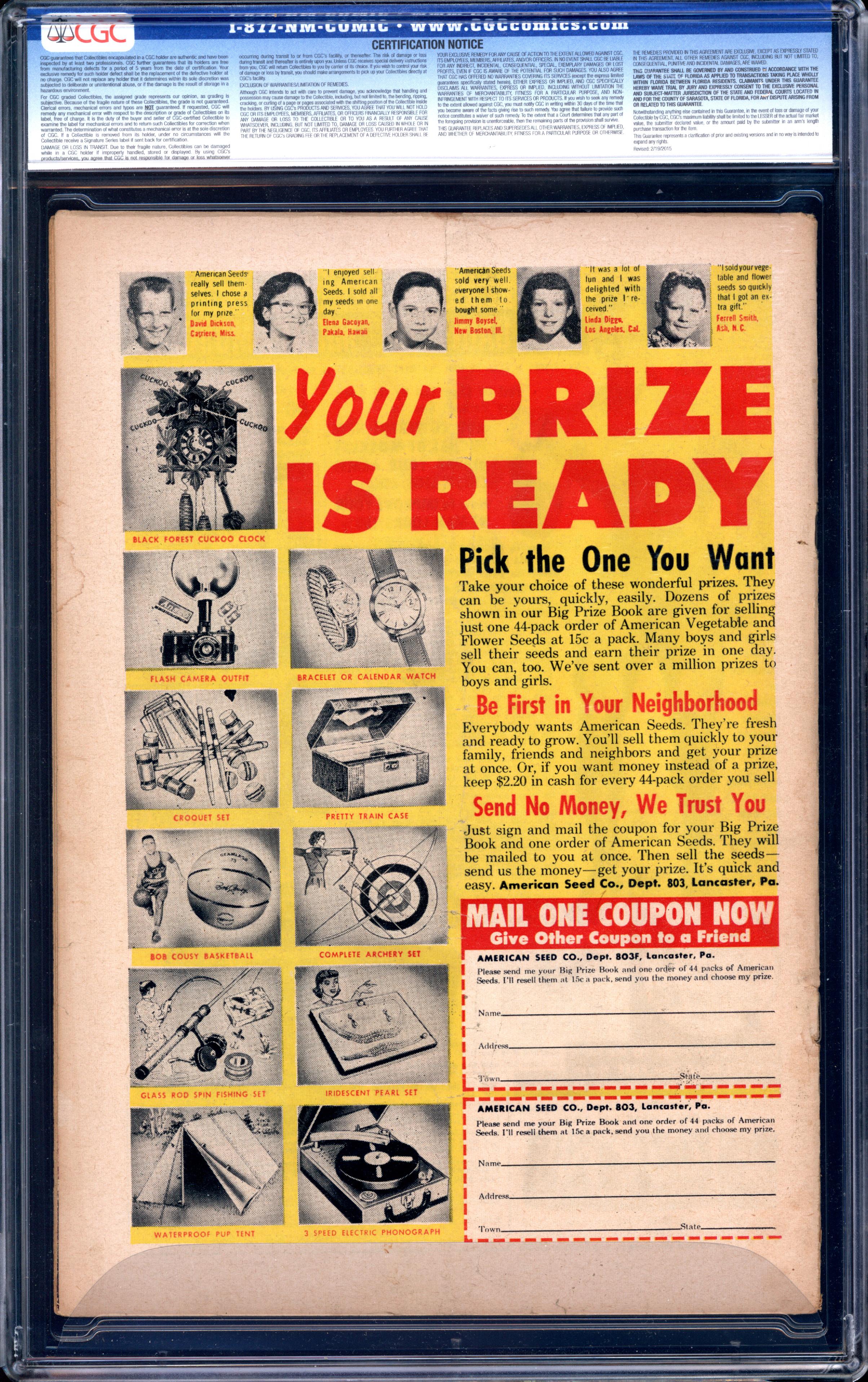 ADVENTURE COMICS Back Cover