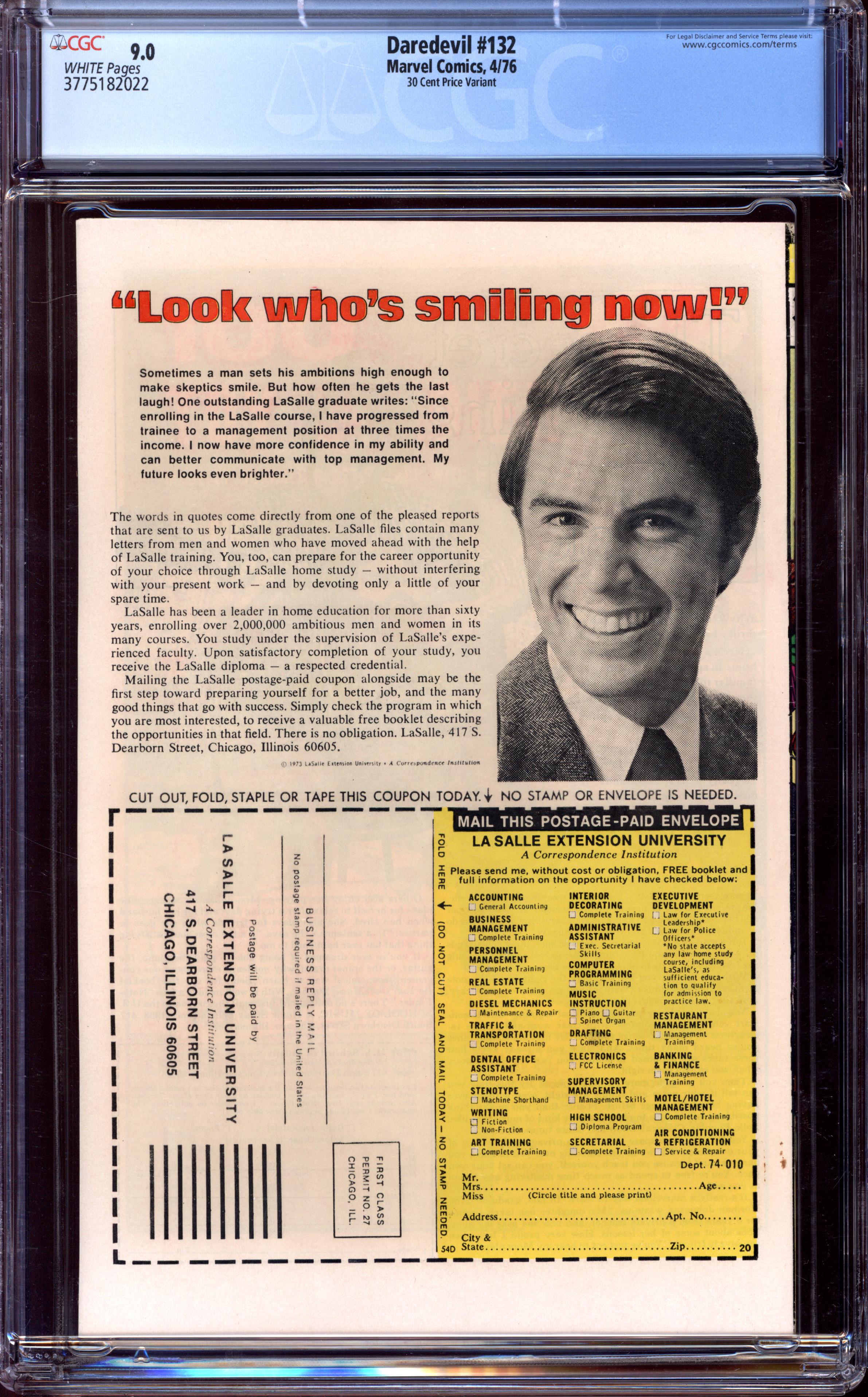 DAREDEVIL Back Cover