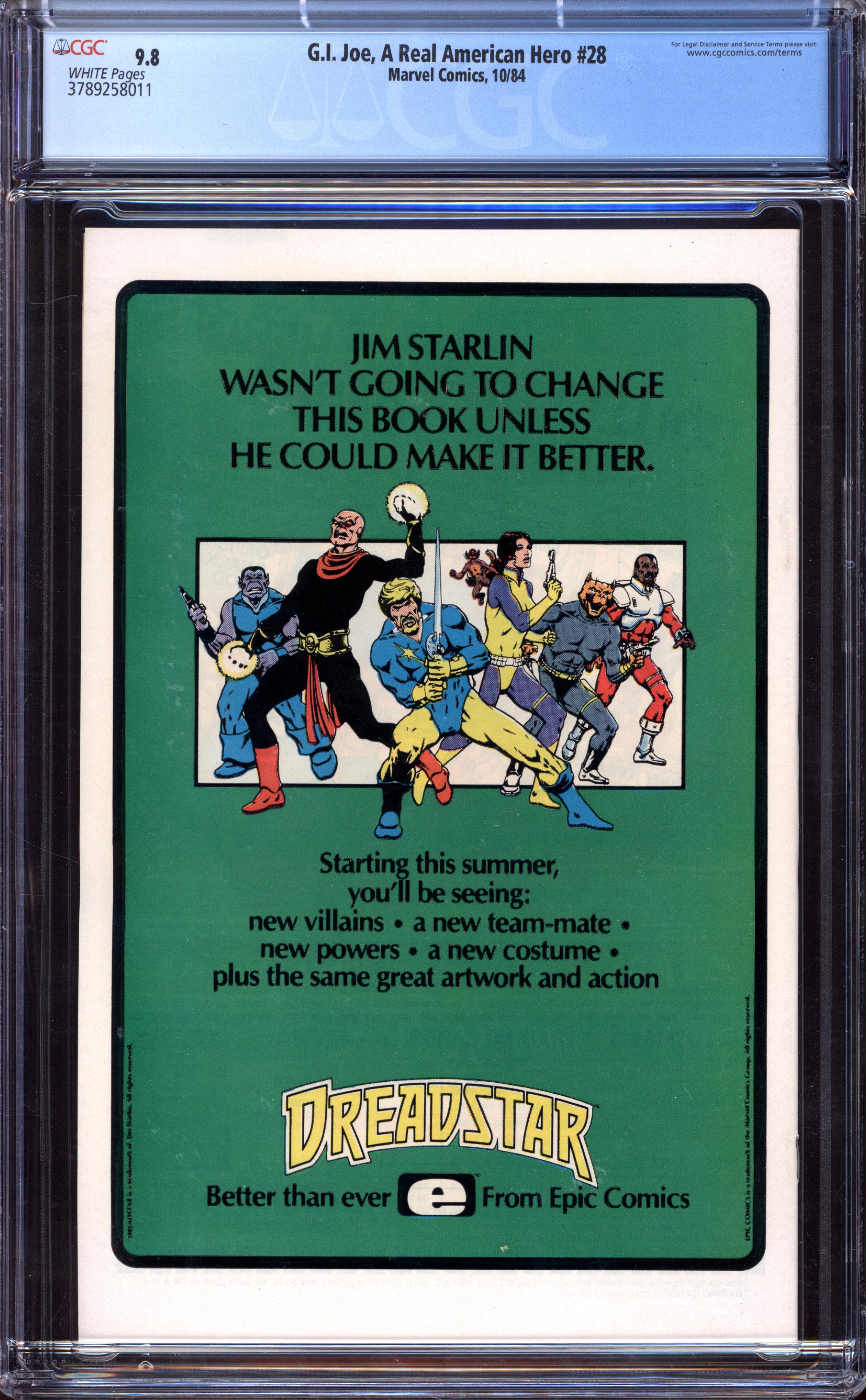 G.I. JOE, A REAL AMERICAN HERO Back Cover