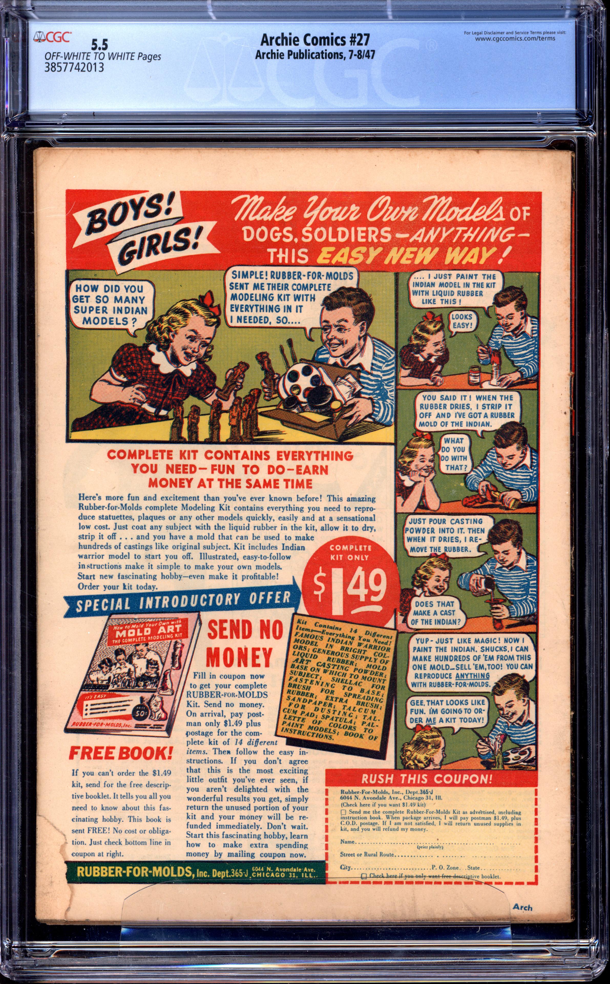 ARCHIE COMICS Back Cover