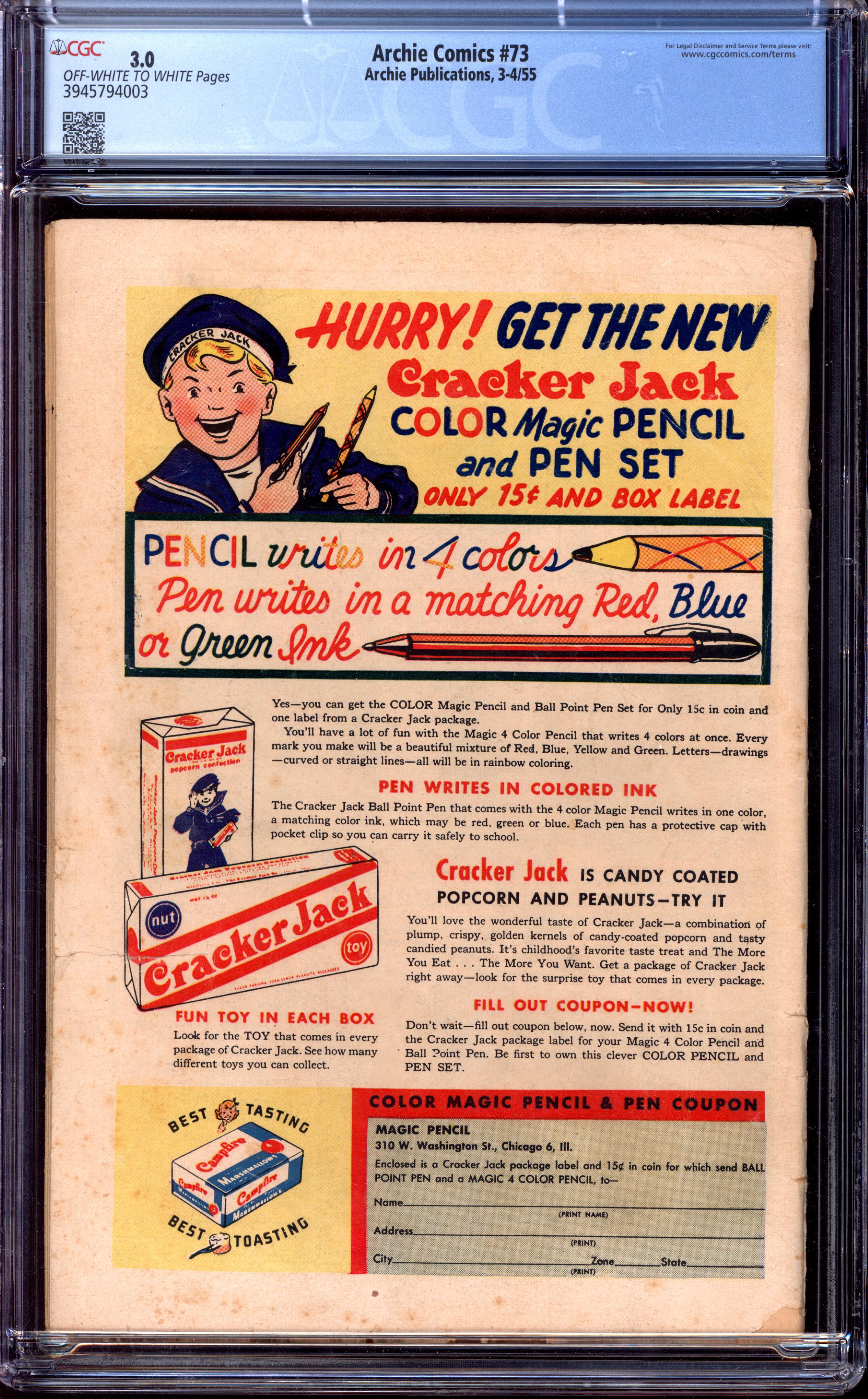 ARCHIE COMICS Back Cover