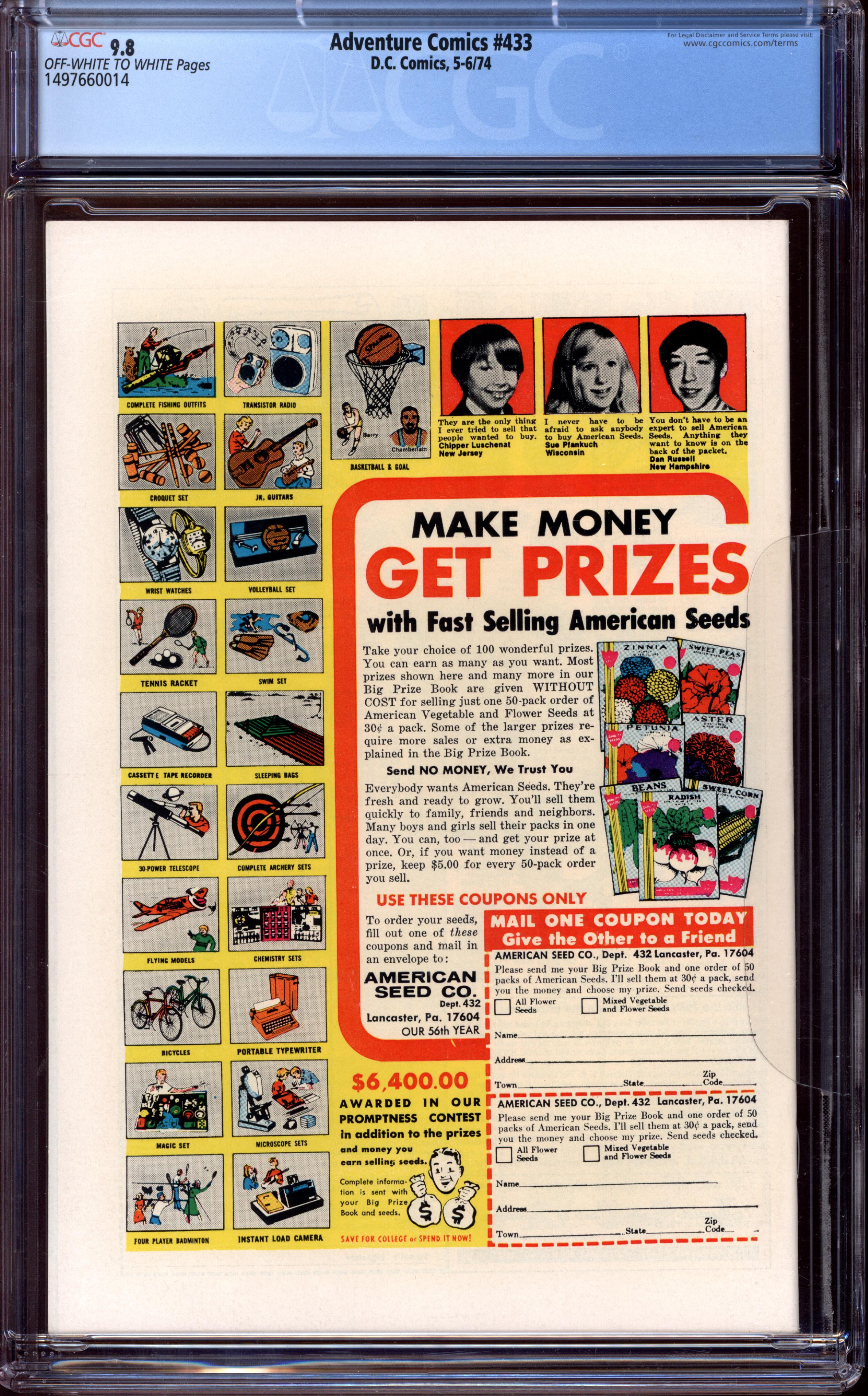 ADVENTURE COMICS Back Cover