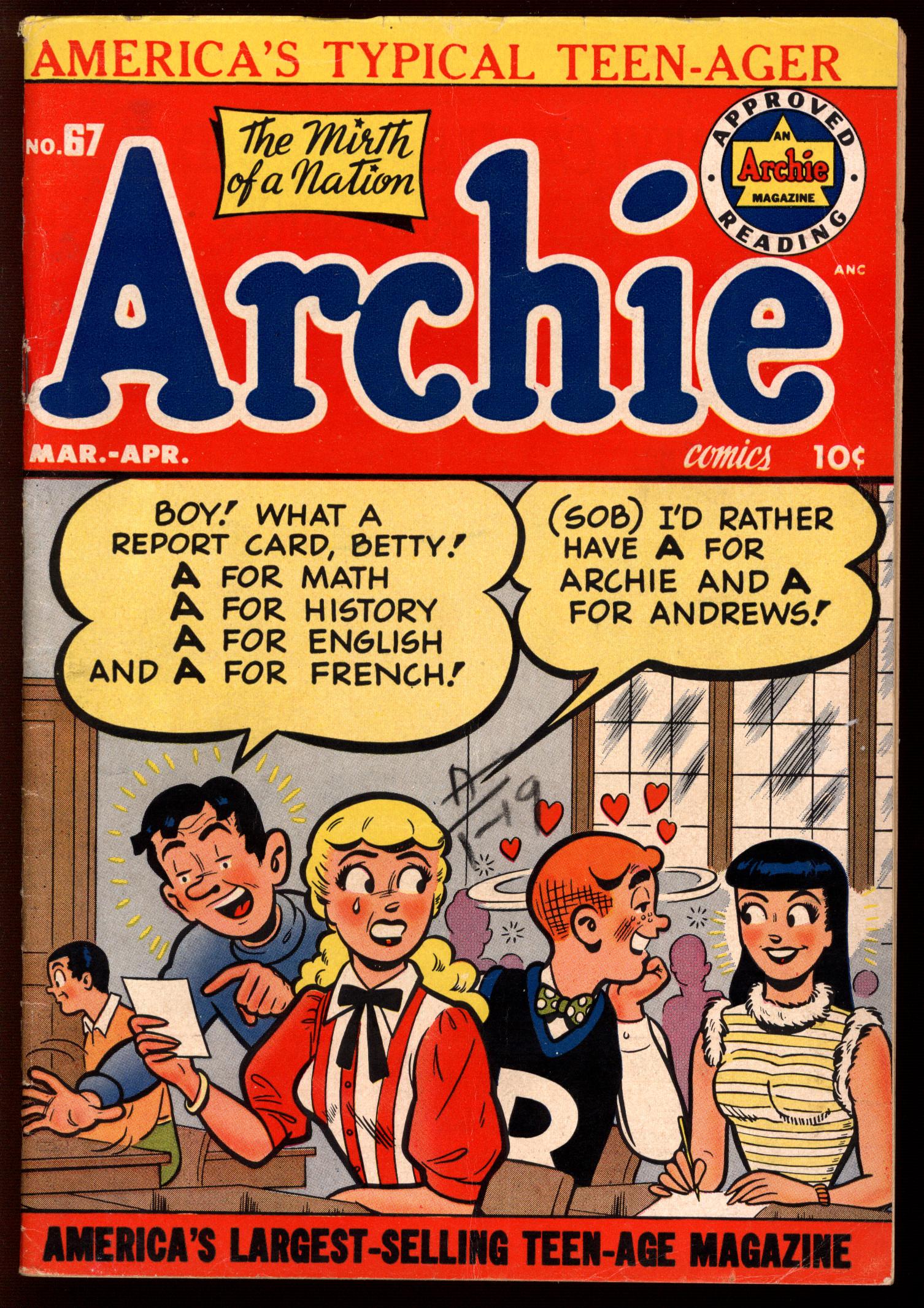 ARCHIE COMICS #67 5.5 | Reece's Rare Comics