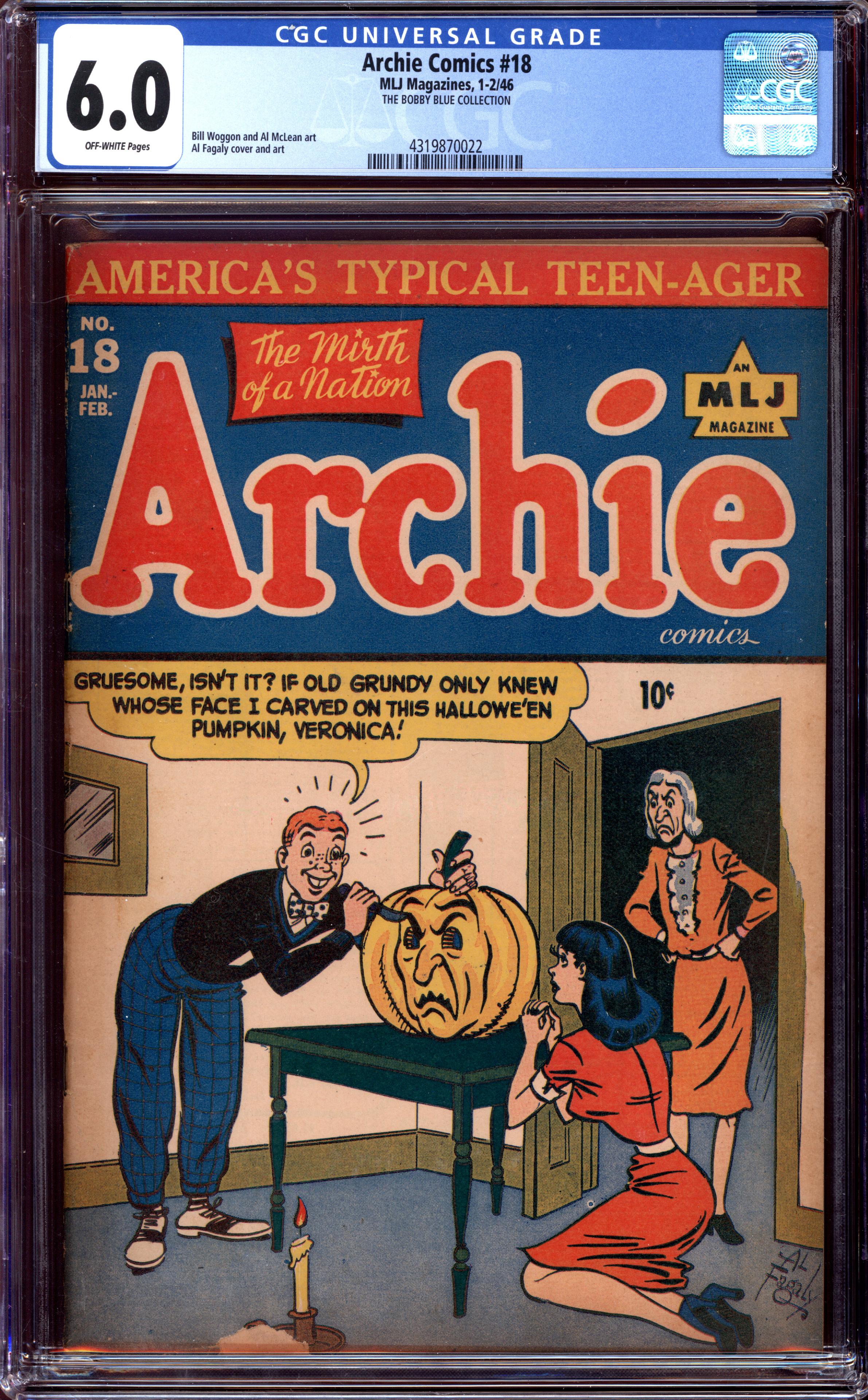 ARCHIE COMICS #18 CGC 6.0 OW PAGES | Reece's Rare Comics