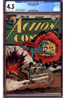ACTION COMICS #66 CGC 4.5 OW/WH PAGES front cover