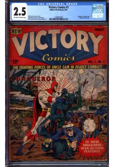 VICTORY COMICS #1 CGC 2.5 OW/WH PAGES front cover