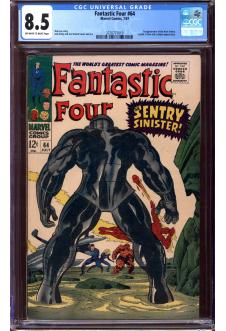 FANTASTIC FOUR #64 CGC 8.5 OW/WH PAGES front cover