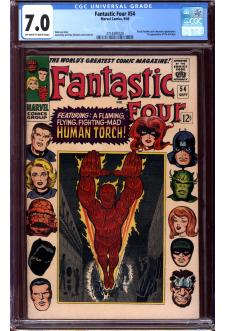 FANTASTIC FOUR #54 CGC 7.0 OW/WH PAGES front cover
