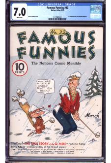 FAMOUS FUNNIES #32 CGC 7.0 WHITE PAGES front cover