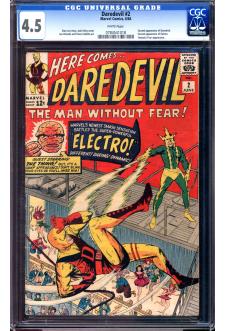 DAREDEVIL #2 CGC 4.5 WHITE PAGES front cover