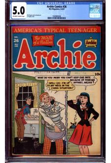 ARCHIE COMICS #26 CGC 5.0 OW/WH PAGES front cover