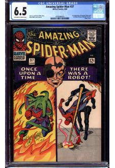 AMAZING SPIDER-MAN #37 CGC 6.5 OW/WH PAGES front cover