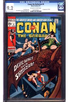 CONAN THE BARBARIAN #6 CGC 9.2 OW/WH PAGES front cover