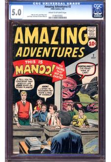 AMAZING ADVENTURES #2 CGC 5.0 CR/OW PAGES front cover