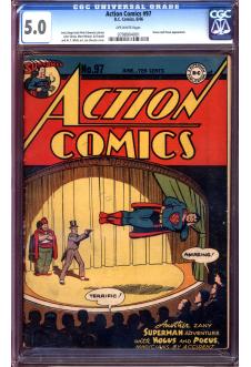 ACTION COMICS #97 CGC 5.0 OW PAGES front cover